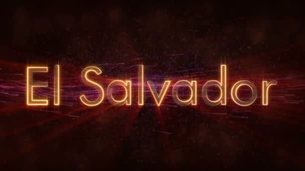 El Salvador - Shiny looping country name text animation — Stock Video