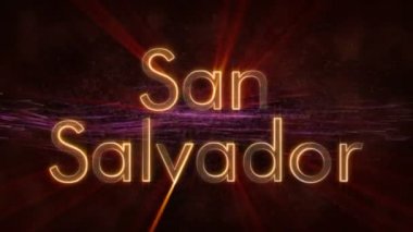 San Salvador - El Salvador, metin animasyonu parlak döngü şehir adı