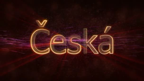 Czechia Ceska Country Name Transition English Local Language Text Animation — Stock Video