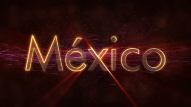Meksika - ülke adı metin animasyonu döngü parlak