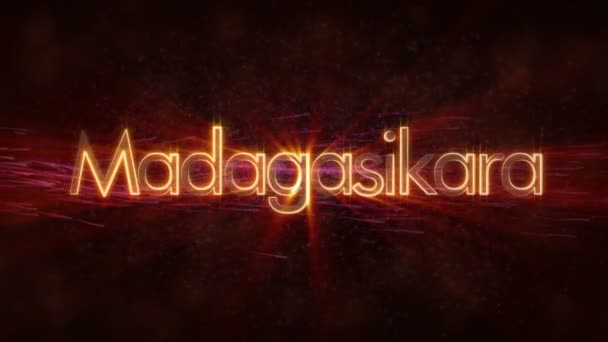 Madagaskar Zadeklarowany Kraju Nazwa Przejścia Między Animacja Tekstu Język Angielski — Wideo stockowe