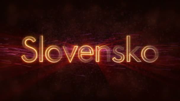 Slovakya Slovensko Ngilizce Yerel Dil Metin Animasyonu Arasında Ülke Adı — Stok video