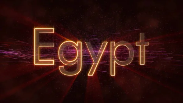 Egipt Błyszczący Promienie Krawędzi Tekstu Nazwę Kraju Tle Mieszając Przepływające — Zdjęcie stockowe
