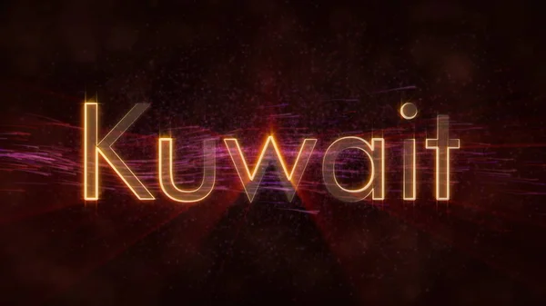 Kuwait Raios Brilhantes Borda Texto Nome País Sobre Fundo Com — Fotografia de Stock
