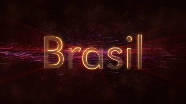 Brazil Local Language Brasil Shiny Rays Edge Country Name Text — Stock Photo, Image
