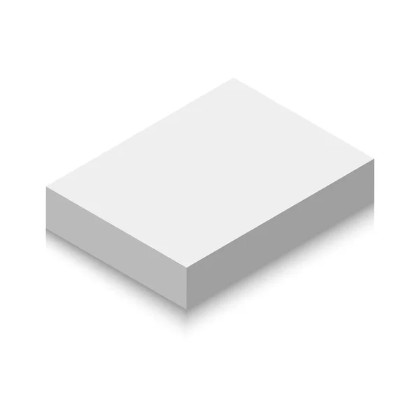 Caja Vector Blanco Con Sombra Sobre Fondo Blanco — Archivo Imágenes Vectoriales