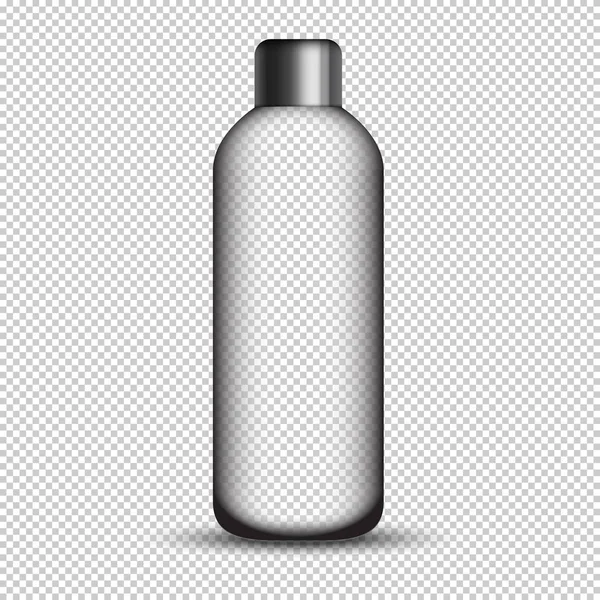 Realistische Glasflasche Mit Metallverschluss Isoliert Auf Transparentem Hintergrund Vektorflaschen Attrappe — Stockvektor