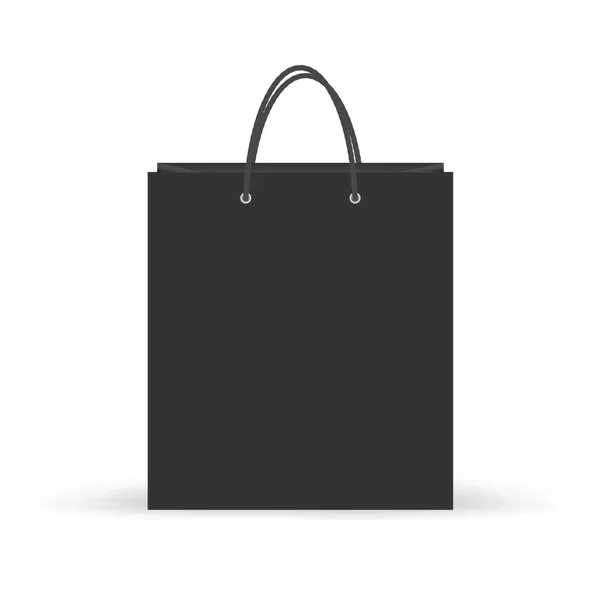 Black Shopping Bag Isolated White Background — Stock Vector