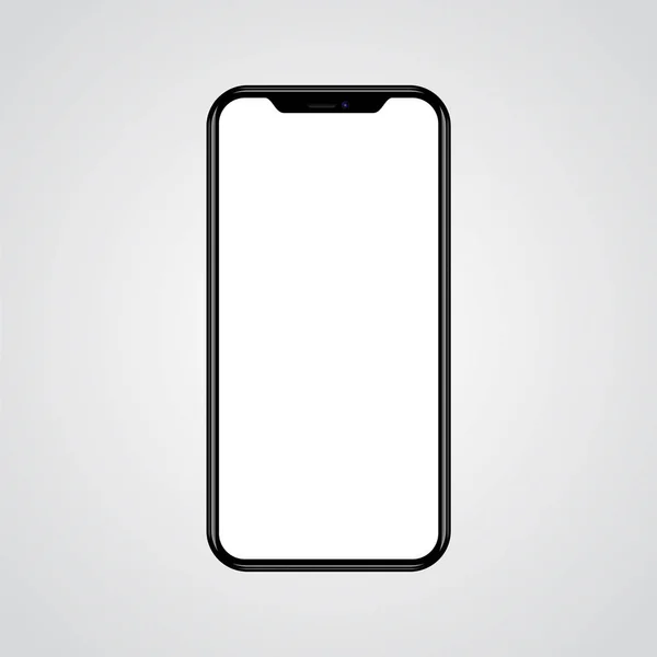 Mockup Smartphone Con Schermo Vuoto Isolato Sfondo Bianco Vista Frontale — Vettoriale Stock