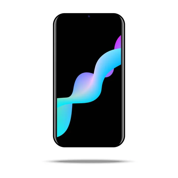 Smartphone Mockup Met Abstracte Kleurrijke Vloeistof Wallpaper — Stockvector