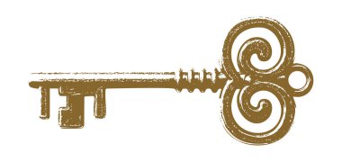 Klasik anahtar tasarımı. Vektör illüstrasyonu