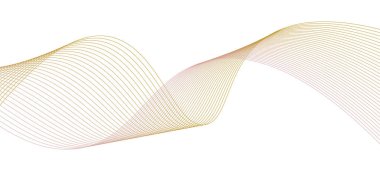 Zarif kıvrımlı çizgiler altın renginde akar. Vektör illüstrasyonu