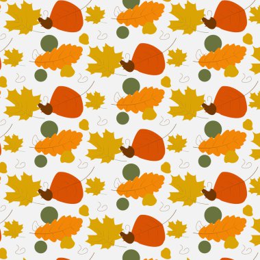 Gri arka plan eps10 üzerinde sonbahar renkli yapraklar desen