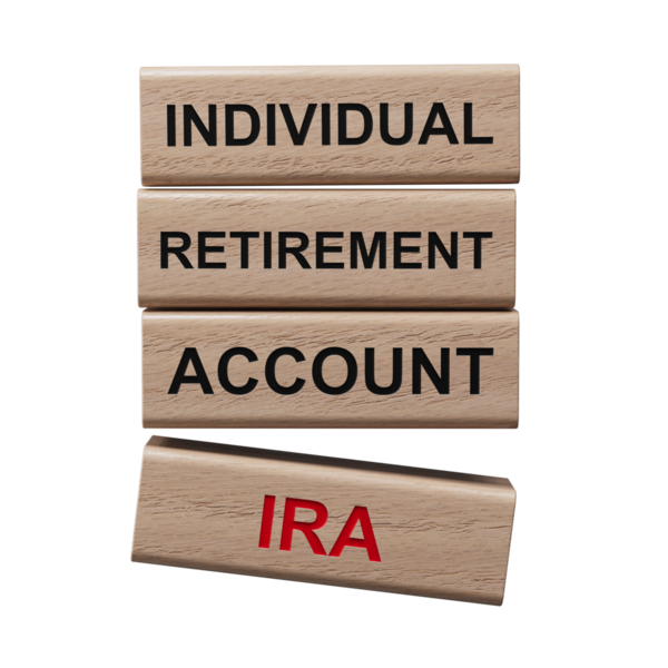 IRA - Bireysel Emeklilik Hesabı sembolü. IRA 'nın tahta bloklar hakkındaki kavramını. İş ve IRA kavramını. Boşluğu kopyala. Saydam arkaplan içeren PNG dosyalarını gönderir.