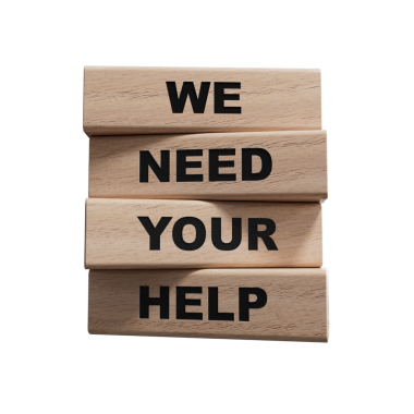 Yardım sembolüne ihtiyacımız var. Sözcüklerle tahta bloklar. Yardımınıza ihtiyacımız var. İş ve yardım konseptine ihtiyacımız var. Boşluğu kopyala. Saydam arkaplan içeren PNG dosyalarını gönderir.