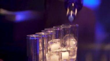 Barmen barda kokteyl hazırlıyor..