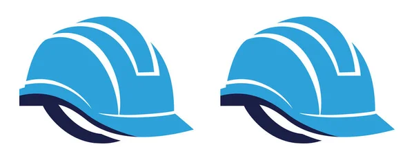 Mavi inşaat işçisi başlığı simgesi, güvenlik, inşaat ve mühendislik sektörlerini simgeliyor, inşaat için mükemmel.