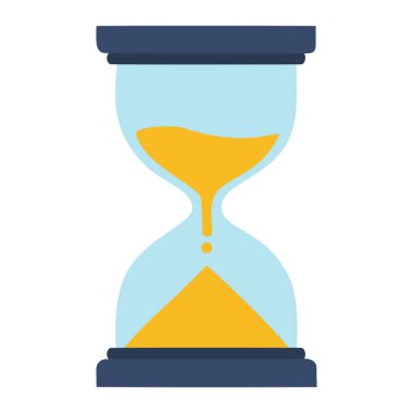 Tepeden tırnağa kum akan kum saati logosu, zamanı, teslim tarihini, bekleme tarihini, geçişi gösteren bir çizim.