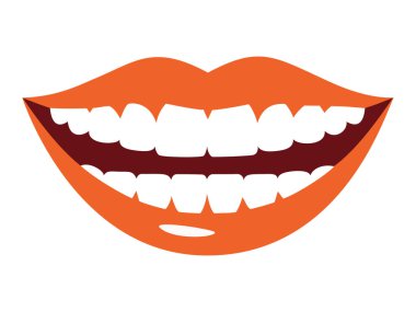 Ağzı açık gülümseme, temiz beyaz dişler, neşeli ve mutlu bir ifade, diş klinikleri için ideal, kozmetik dişçilik