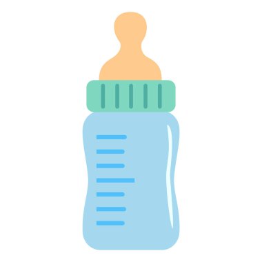 Yeni doğan bebek beslenme şişesi vektör simgesi bebek bakım ürünleri ve ebeveynlik temaları