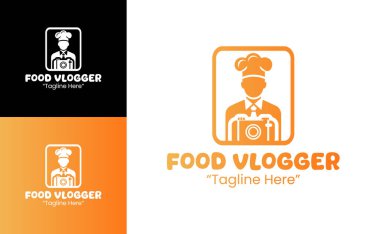 Yemek kanalları, yemek hikayeleri ve dijital tarif yaratıcıları için tasarlanmış kaliteli bir gıda logosu..
