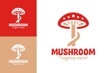 Premium gıda dükkanları, sağlıklı yaşam tarzı kafeleri ve zanaatkar gurmeler için yapılmış zarif bir mantar logosu..