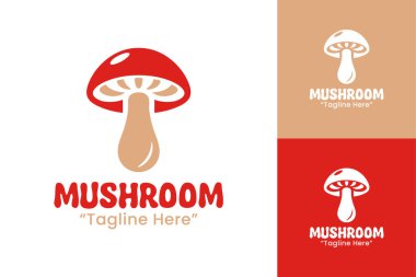 Çevreye duyarlı kafeler, sürdürülebilir gıda dükkanları ve organik tarım markaları için tasarlanmış yaratıcı bir mantar logosu..