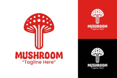 Doğal ürün dükkanları, yaşam tarzı kafeleri ve sağlıklı gıda markaları için yapılmış minimal mantar logosu..