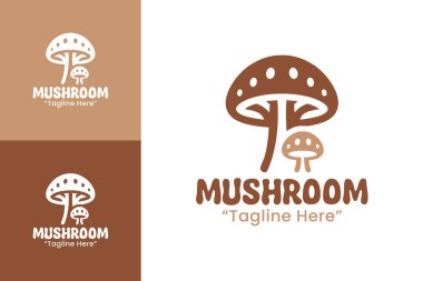 Sağlıklı kafeler, çevreye duyarlı markalar ve organik çiftlikler için uygun genç mantar logosu..