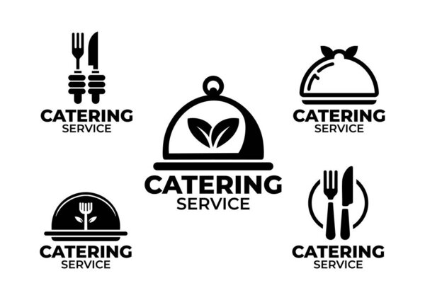 A collection of 5 catering service logos, ideal for event planners, catering businesses, and food service providers. These logos reflect elegance, professionalism, and quality.