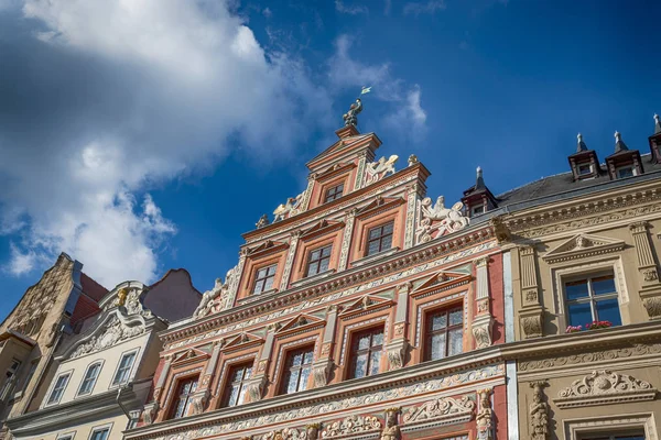 Fasada Historyczne Renesansowy Dom Fischmarkt Centrum Miasta Erfurt Turyngia Niemcy — Zdjęcie stockowe