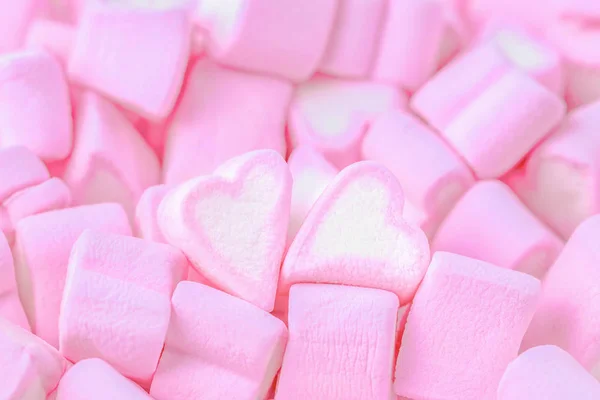 Pink Marshmallow Close Up Background Many Hearts Marshmallows