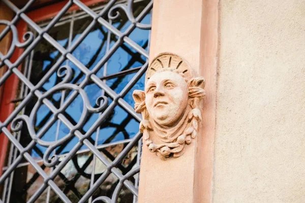 Célèbre Maison Des Têtes Des Détails Colmar France — Photo