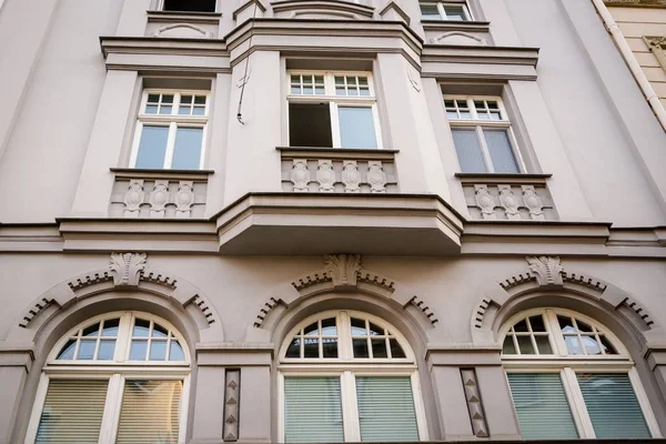 Beautiful facade of the old house. Fragment, detail. Jena, Germany — Stock Photo, Image