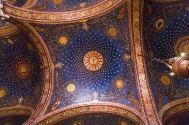 Kudüs, İsrail. Tüm Uluslar Kilisesi veya Zeytin Dağı'ndaki Acı Bazilikası. Parça, ayrıntılar