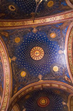 14 Eylül 2019, Kudüs, İsrail. Tüm Uluslar Kilisesi veya Zeytin Dağı'ndaki Acı Bazilikası. Parça, ayrıntılar