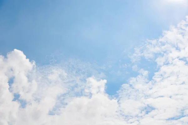 Light blue sky with blurred white clouds, sky background