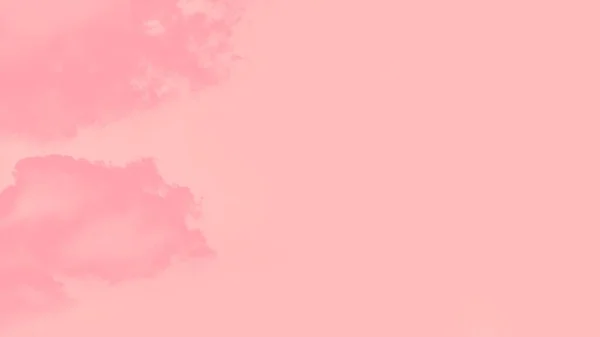 Pale Pink Sky Beautiful Pink Coral Clouds Panoramic Format Panorama — Stock Photo, Image