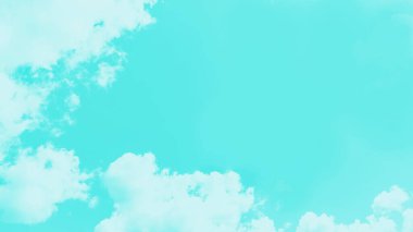 Aquamarine turkuaz soyut panorama arka planı, bulutlu gökyüzü
