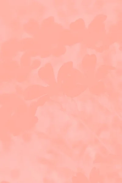 Cor de coral rosa fundo com padrão de flores — Fotografia de Stock