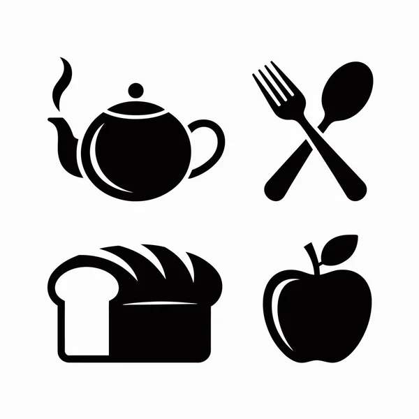 set of food icons on white background. vector illustration.