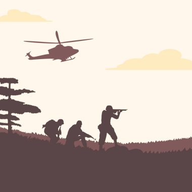 Bir Savaş Alanında Askeri Operasyon. 