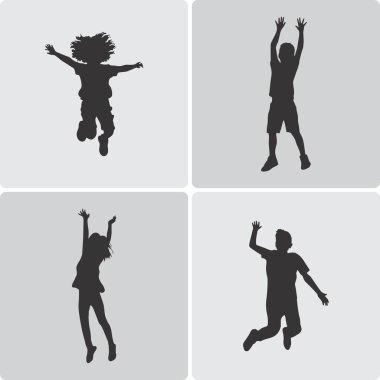 Küçük bir çocuğun silueti atlıyor