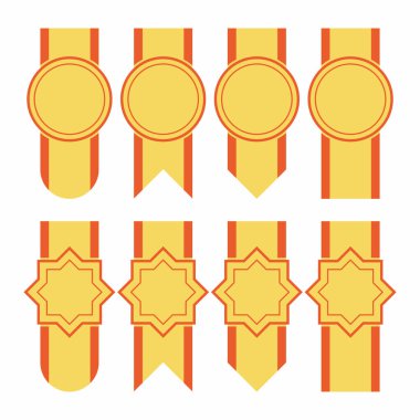 Altın ve Kırmızı Rozet Vektör Tasarımı