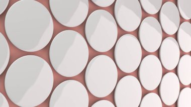 Kırmızı zemin üzerine beyaz boş rozeti. PIN düğmesini mockup. 3D render illüstrasyon