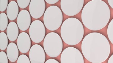 Kırmızı zemin üzerine beyaz boş rozeti. PIN düğmesini mockup. 3D render illüstrasyon