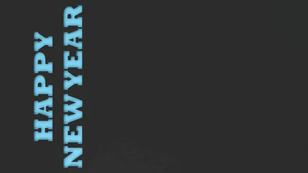 Blauwe Happy New Year Woorden Snijden Zwart Papier Rendering Illustratie — Stockfoto