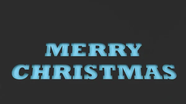 Mavi Mutlu Noeller Sözcükleri Siyah Kağıt Kesti Render Illüstrasyon — Stok fotoğraf