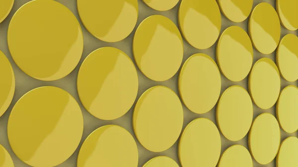 Blank Yellow Badge Yellow Background Pin Button Mockup Rendering Illustration — Stock Photo, Image