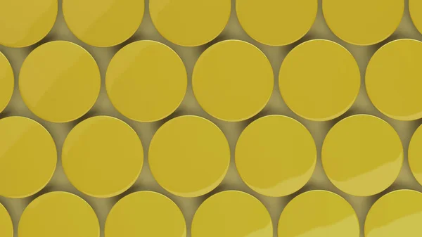 Sarı Arka Plan Boş Sarı Rozet Pin Düğmesini Mockup Render — Stok fotoğraf